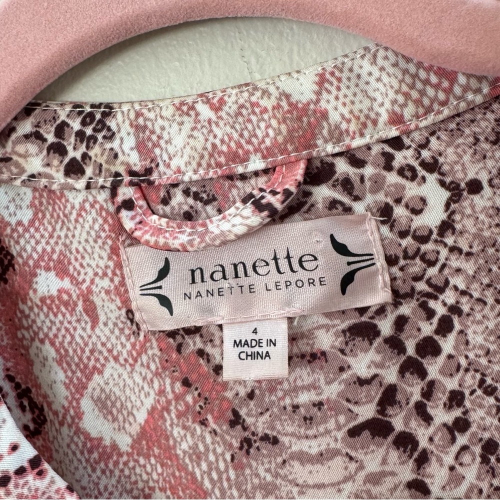 Nanette Lepore Pink Python Print Casual Long Slee… - image 4